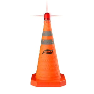 Aervoe 18" Collapsible Safety Cone -Blinking Red LED Beacon