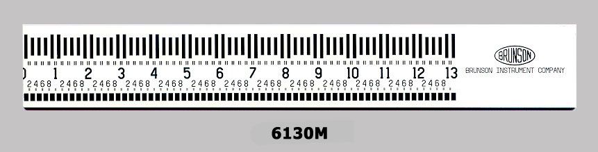 Brunson 6000M White Face Optical Tooling Scale - Metric