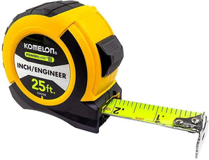 Komelon Powerblade II Tape Measure – 25', Inch & Engineer Scale (MPN: 52425IE)