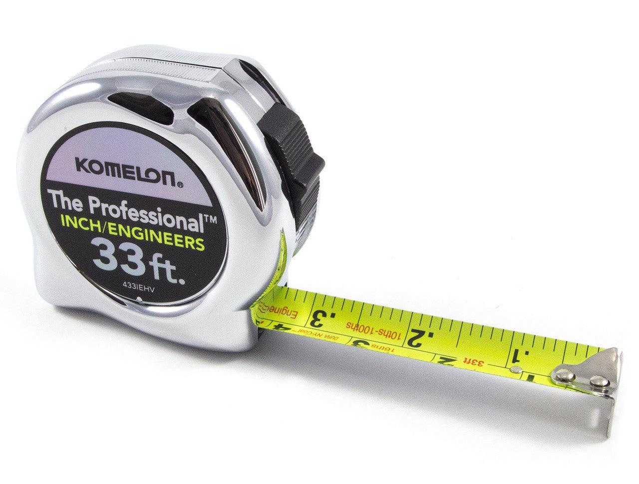 Komelon "The Professional" Tape Measure – 25' or 33', Inch & Engineer Scale