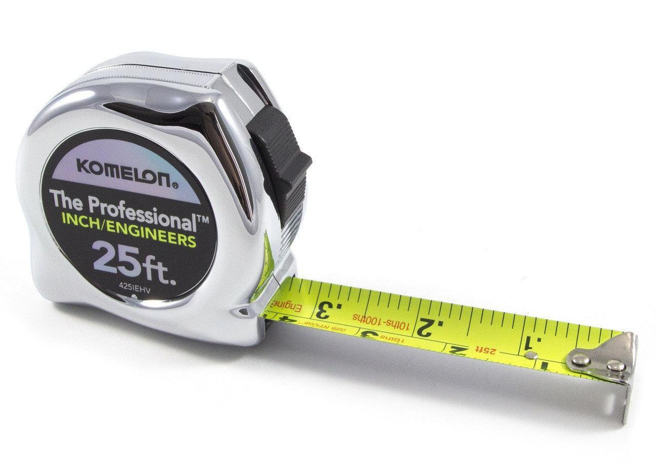 Komelon "The Professional" Tape Measure – 25' or 33', Inch & Engineer Scale