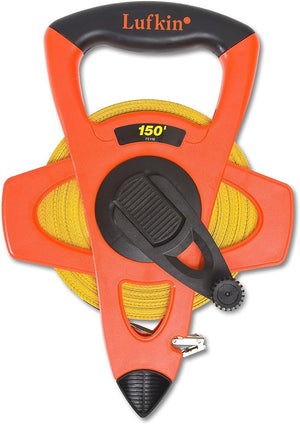 Lufkin 1/2" x 200' Engineer’s Fiberglass Tape – Hi-Viz Orange, 10ths/100ths