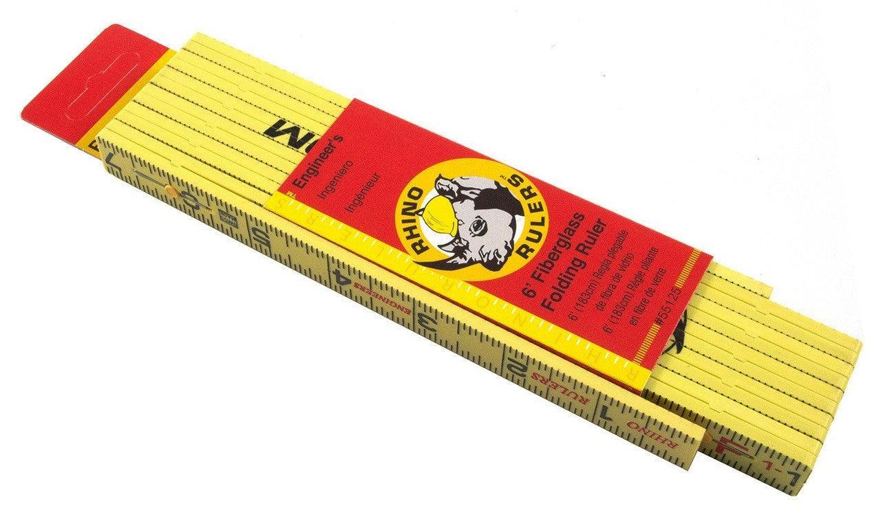 Rhino Ruler Folding Ruler – 1/2" x 6', Engineer’s Scale (MPN: 55125)