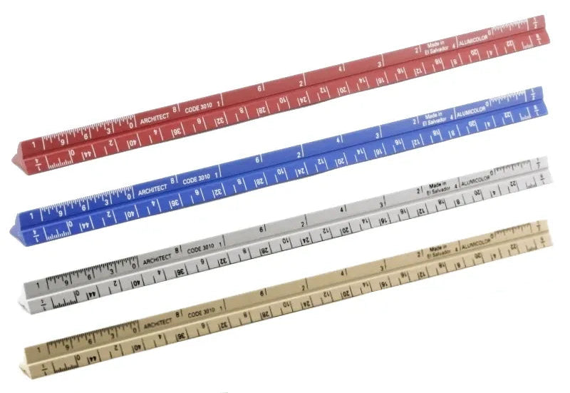 Alumicolor 3000 Series 6-Inch Mini Aluminum Triangular Engineer Scale - Multiple Colors