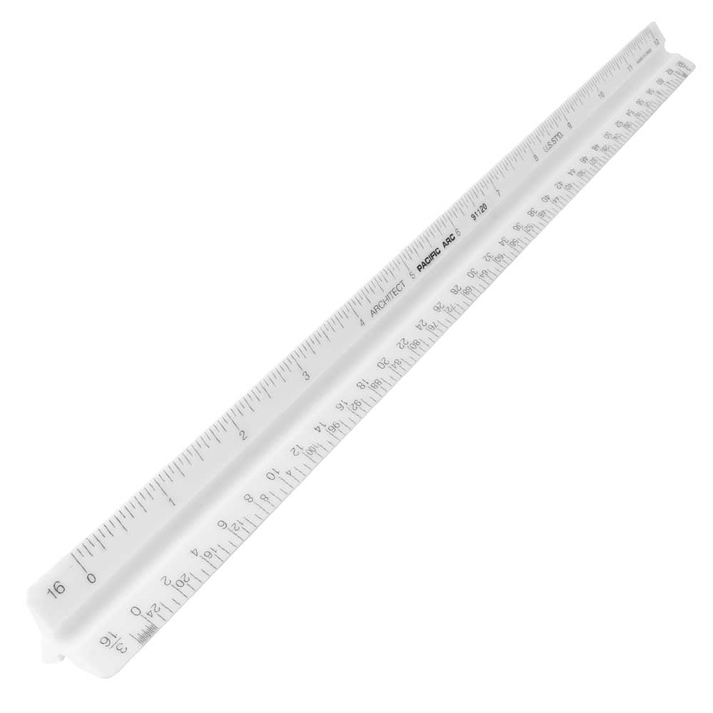 Pacific Arc 12" Economy Triangular Architect Scale Ruler 91120