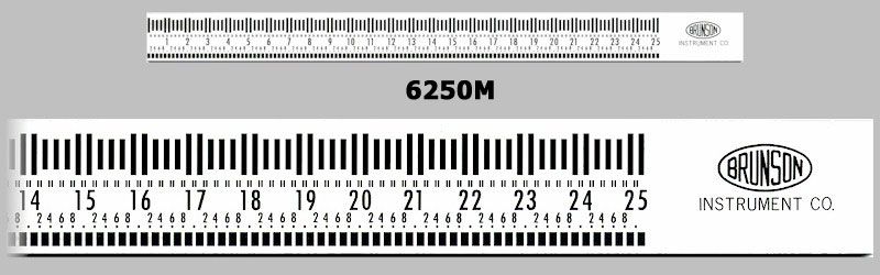 Brunson 6000M White Face Optical Tooling Scale - Metric
