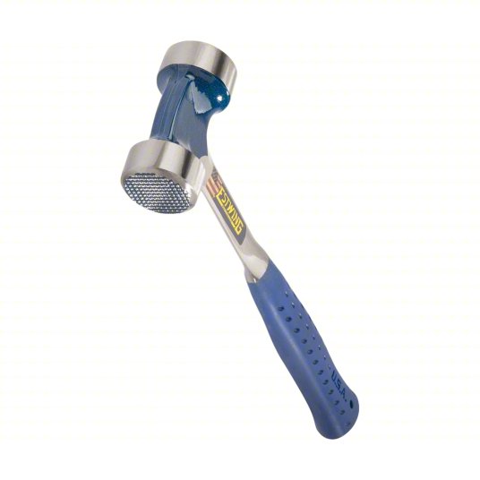 Sledge Hammer: Steel Handle, 40 oz Head Wt, 1 5/8 in Dia, 14 in Overall Lg, Round Shape, Plain Grip
