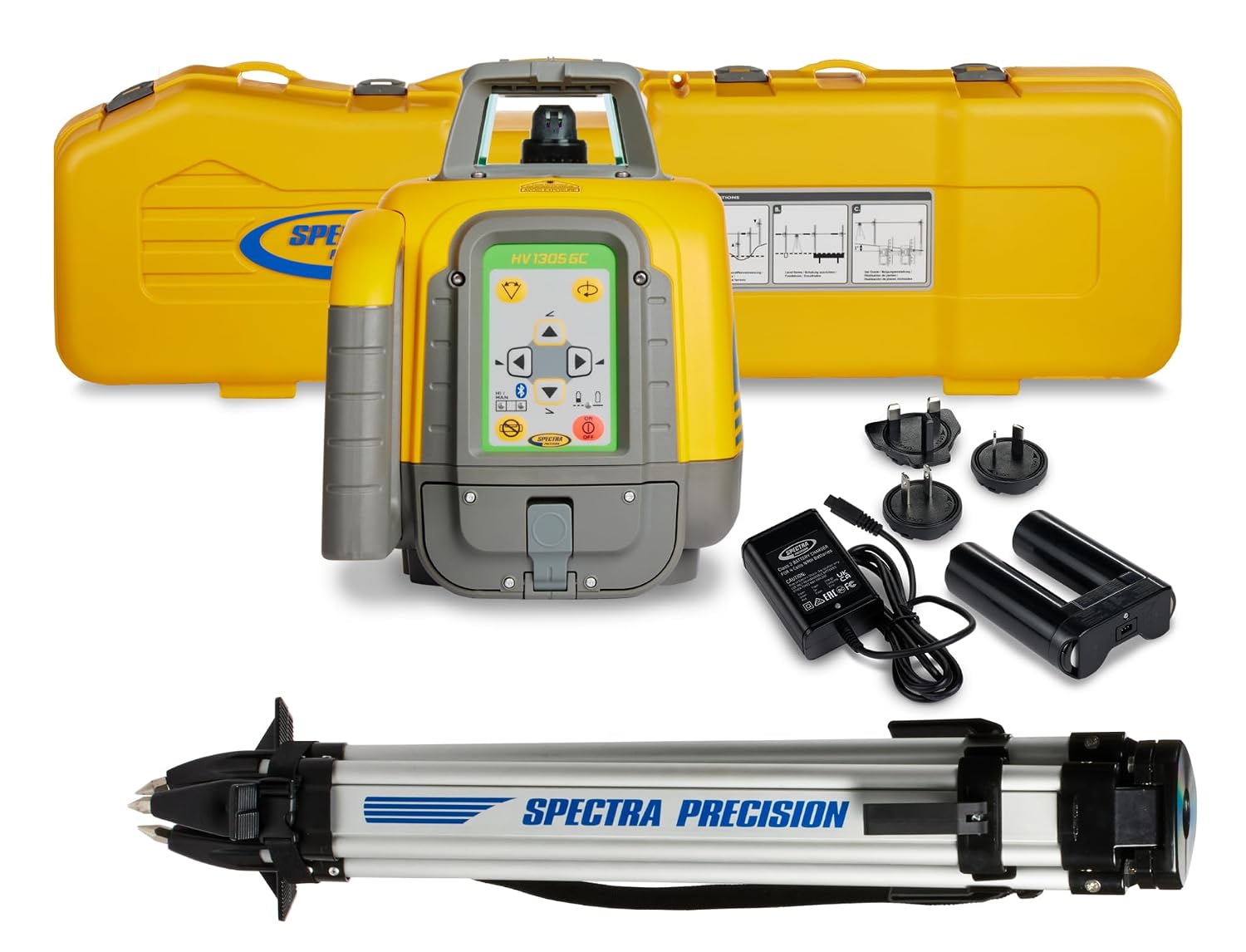 Spectra Precision HV1305GC-BSC Green Beam Laser Interior / Exterior Package with Tripod