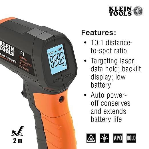 Klein Infrared Thermometer (-4°F to 752°F)