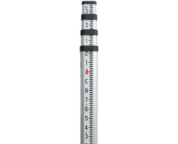 Leica GSS111 Dual-Face Aluminum Telescoping Barcode Rod 16.4'/ 5m