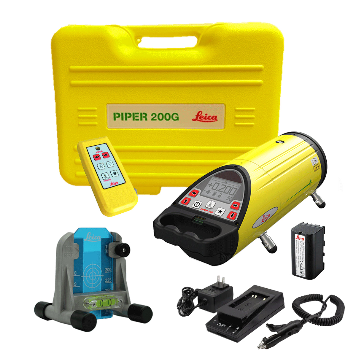 Leica Piper 200G Pipe Laser Package with Remote and Alignmaser - Green Beam 6016958