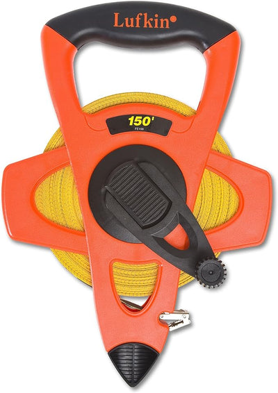 Lufkin 1/2" x 200' Engineer’s Fiberglass Tape – Hi-Viz Orange, 10ths/100ths