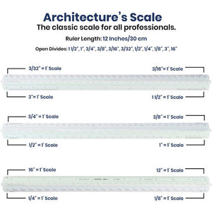 Pacific Arc 12" Economy Triangular Architect Scale Ruler 91120