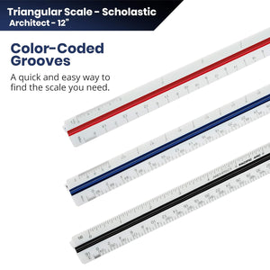Pacific Arc Architect Triangle Scale Ruler 12 Inch - T-5120
