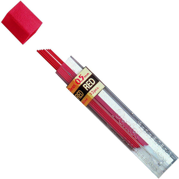 Pentel Colour Lead Refills (Red, HB Grade, 0.5mm)