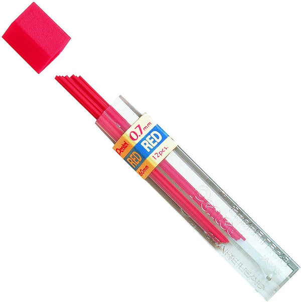 Pentel Colour Lead Refills (Red, HB Grade, 0.7mm)