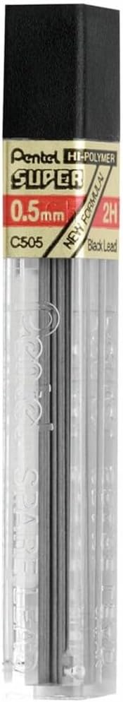 Pentel Super Hi-Polymer Black Lead Refill, 0.5mm, Fine