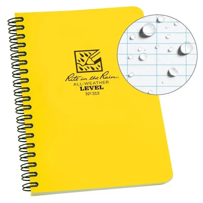 Rite in the Rain All-Weather Level Book - 5" x 7" - Yellow, Spiralbound
