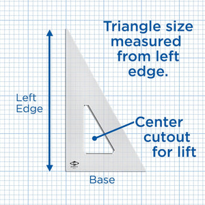 ALVIN Drafting Triangle, Smoke, Beveled, 30/60 Degrees, 12 in, SK360-12