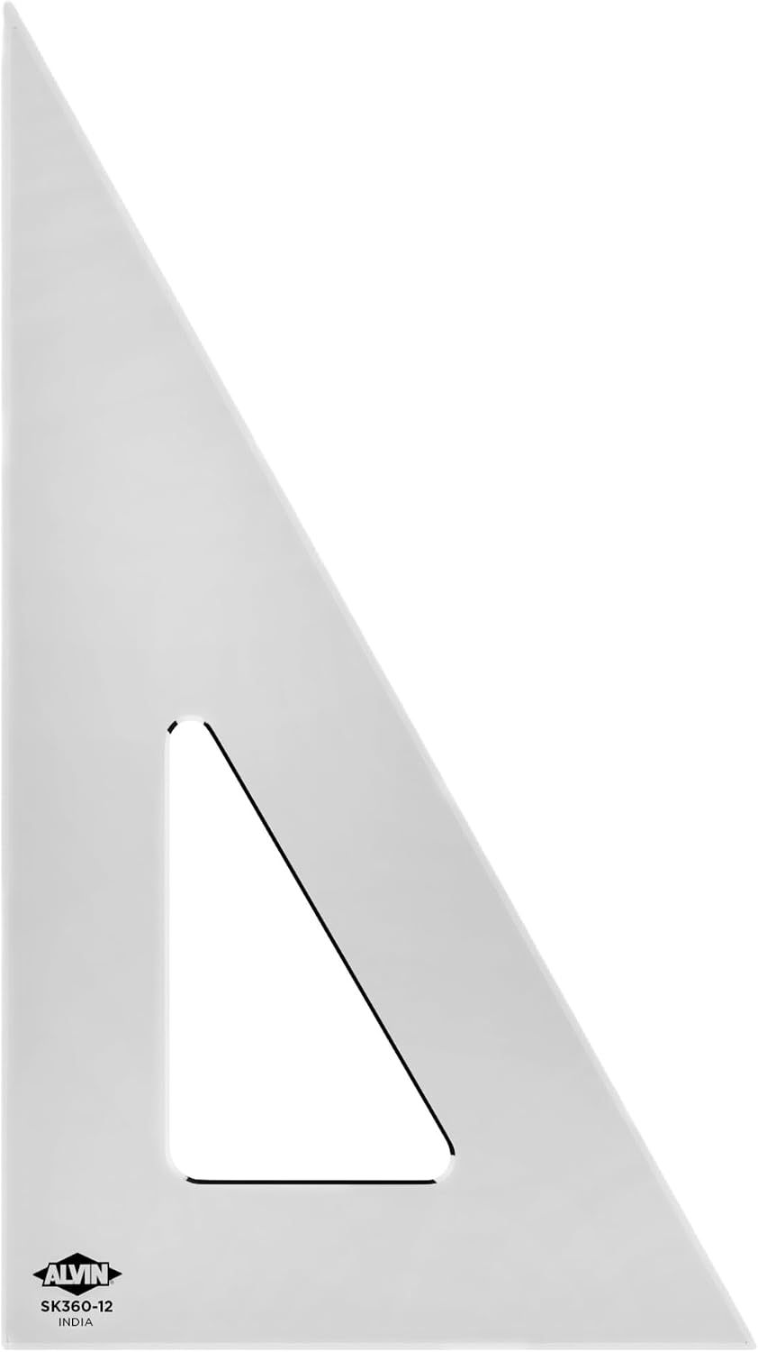 ALVIN Drafting Triangle, Smoke, Beveled, 30/60 Degrees, 12 in, SK360-12