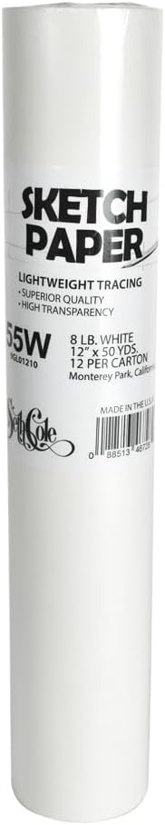 Seth Cole 55W Lightweight Tracing Sketch Paper 8lb Roll White