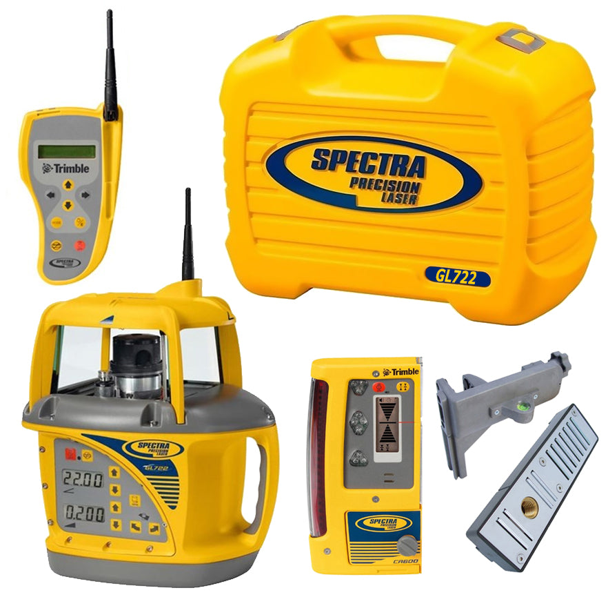 Spectra Precision GL722 Dual Grade Laser with RC703 Remote and CR600 Receiver