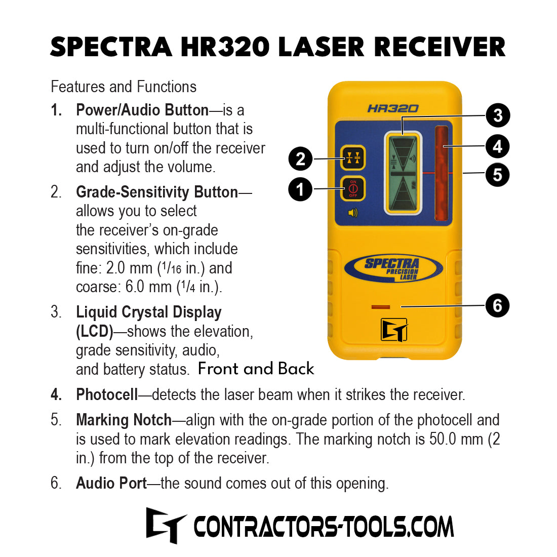 Spectra Precision HR320 Laser Detector with C59 Bracket