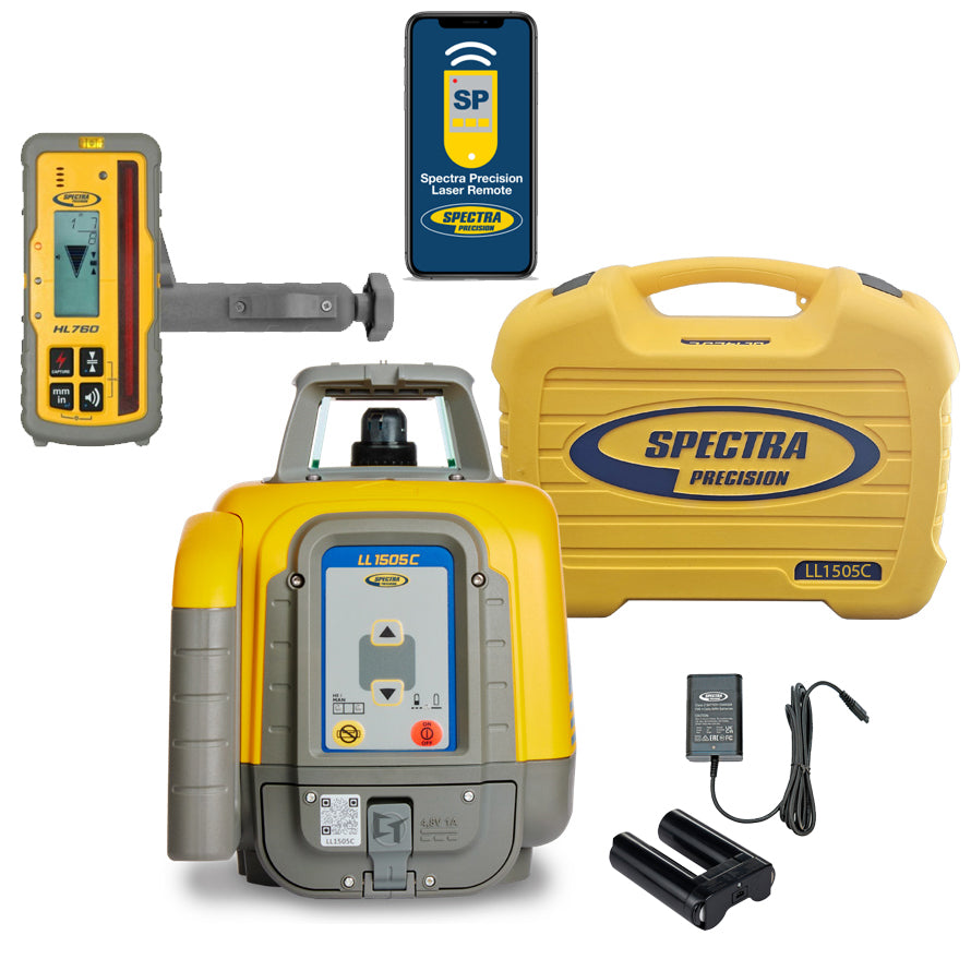 Spectra Precision LL1505C Laser level Package with Deluxe HL760 Receiver