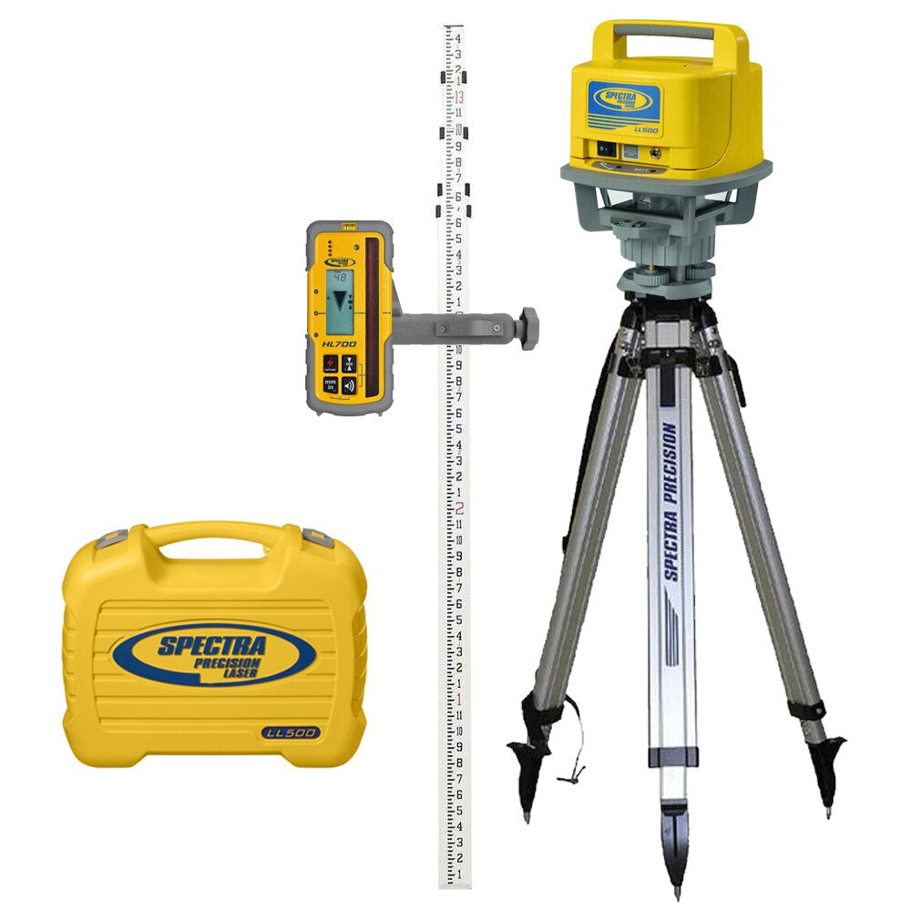 Spectra Precision LL500-1/ LL500-2 - Laser Kit With Rod and Tripod