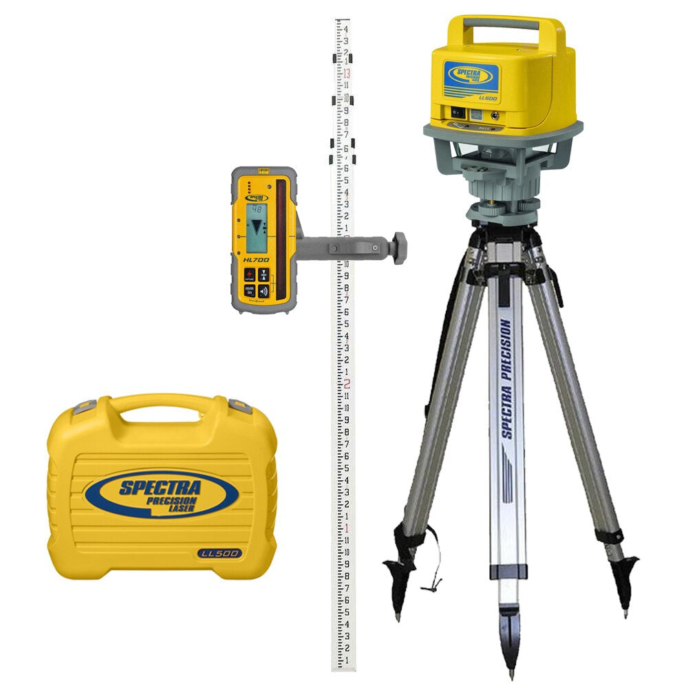 Spectra Precision LL500-1/ LL500-2 - Laser Kit With Rod and Tripod